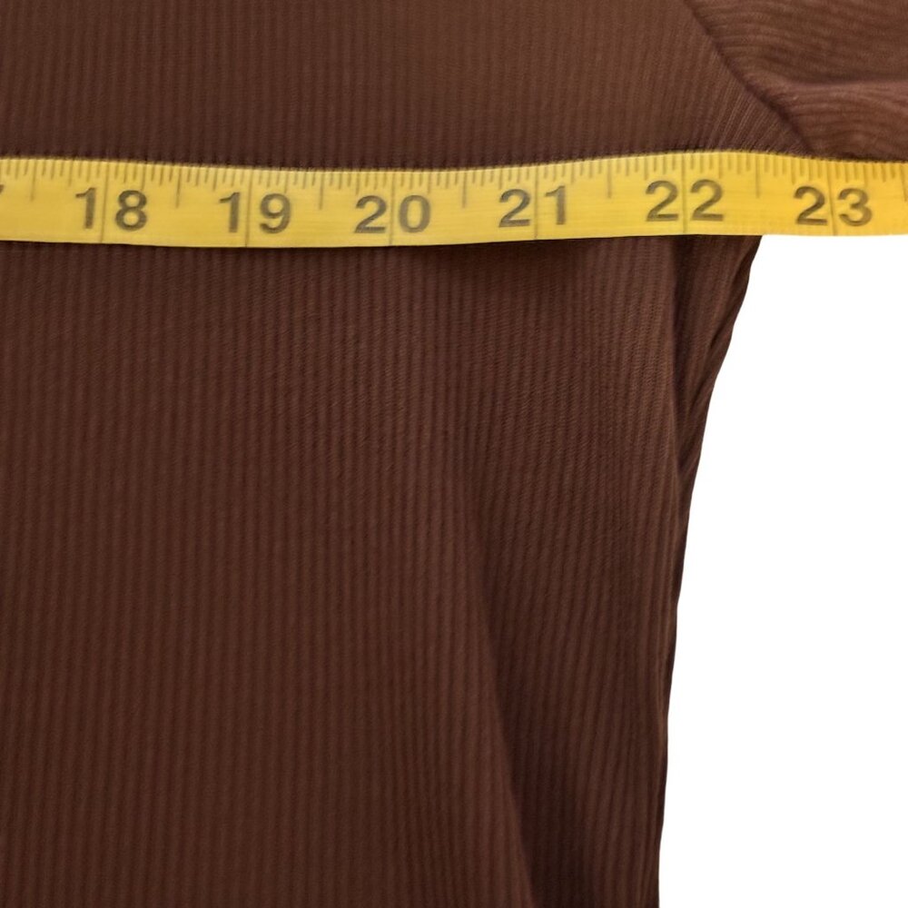Vintage 70's Jantzen Chocolate Brown Ribbed Long Sleeve Turtleneck Top Medium - Picture 8 of 9